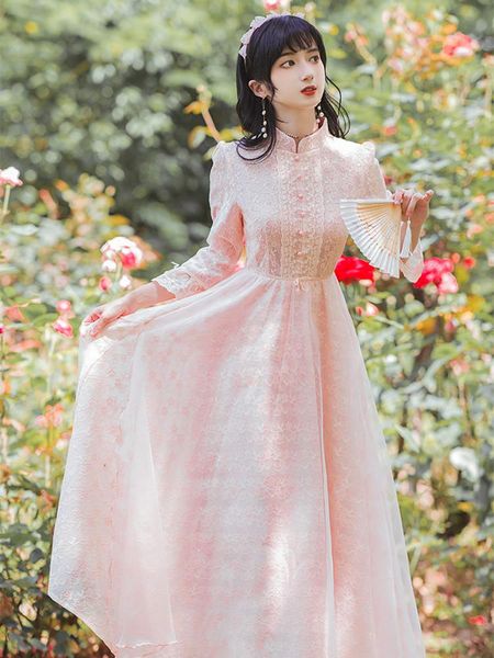 casual dresses women pink meshlace embroidery sweet retro dress stand-up collar elegant robe femme ladies temperament, Black;gray
casual dresses women pink meshlace embroidery sweet retro dress stand-up collar elegant robe femme ladies temperament, Black;gray