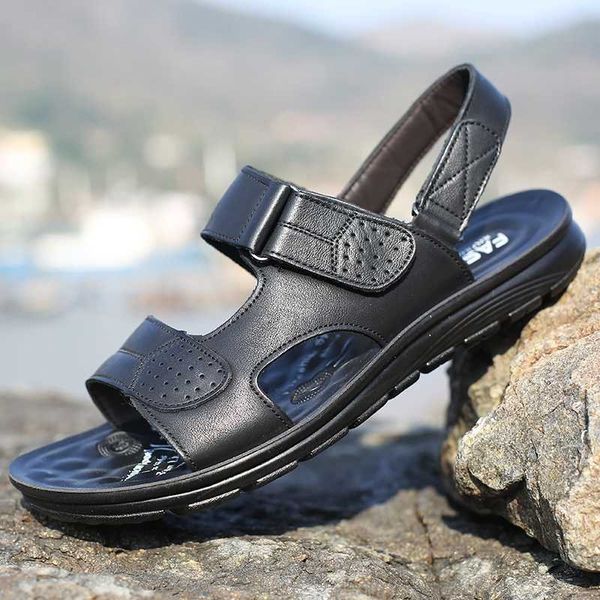 summer men sandals soft men casual shoes beach zapatos de hombre outdoor genuine leather sandals roman waterproof, Black
summer men sandals soft men casual shoes beach zapatos de hombre outdoor genuine leather sandals roman waterproof, Black