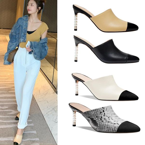 slippers 2021 women's summer shoes pointed high heels leather stiletto fine heel fashion mules ladies party daily casual, Black
slippers 2021 women's summer shoes pointed high heels leather stiletto fine heel fashion mules ladies party daily casual, Black