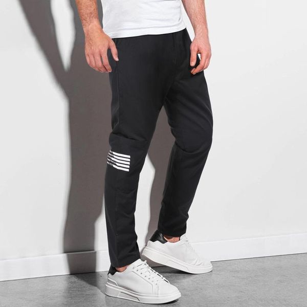 men's pants jogging casual printed full length pencil pocket elastic waist trousers gym sport sweatpants, Black
men's pants jogging casual printed full length pencil pocket elastic waist trousers gym sport sweatpants, Black