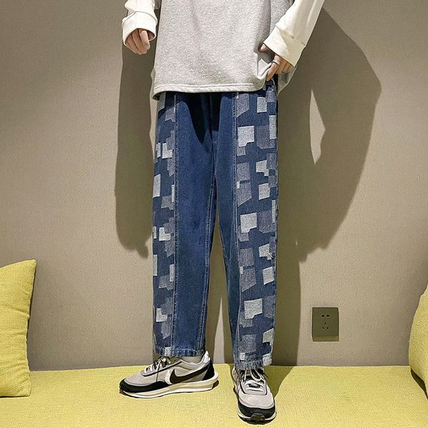 Korean Plaid Jeans Mens Fashion Retro Casual Wide-leg Jeans Men Streetwear Loose Hip-hop Straight Denim Trousers Mens -2XL, Black
Korean Plaid Jeans Mens Fashion Retro Casual Wide-leg Jeans Men Streetwear Loose Hip-hop Straight Denim Trousers Mens -2XL, Black