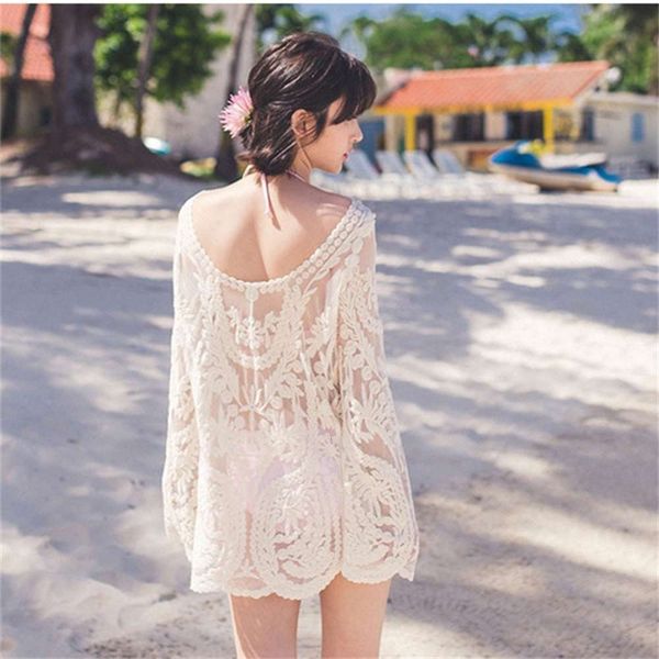 beach korean bohemian long sleeve hook flower leisure bikini jacket swimsuit on the beach, White;black
beach korean bohemian long sleeve hook flower leisure bikini jacket swimsuit on the beach, White;black