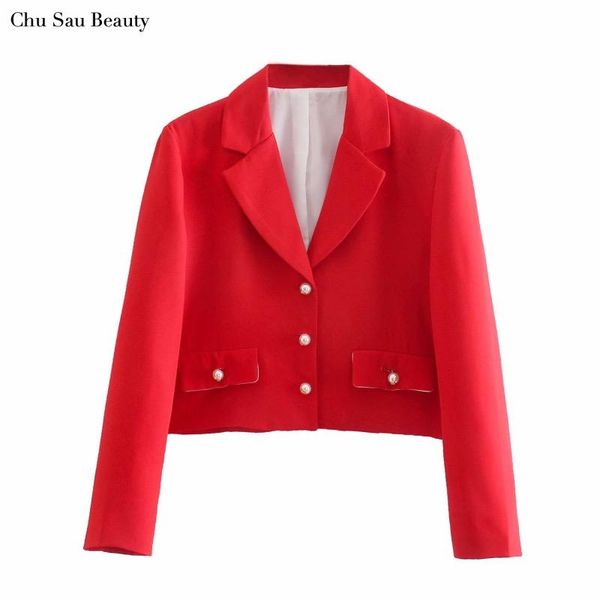 chu sau beauty 2021 women's clothing buttoned short casual suit jacket red single-breasted all-match business suits & blazers, White;black
chu sau beauty 2021 women's clothing buttoned short casual suit jacket red single-breasted all-match business suits & blazers, White;black