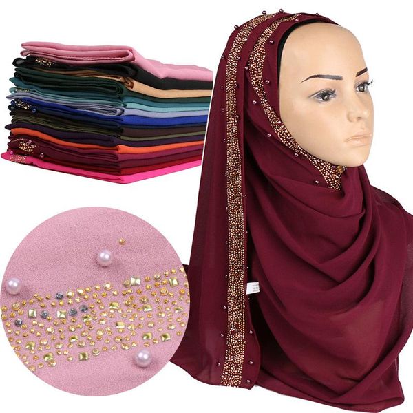 scarves islamic lady pearl chiffon headscarf monochrome ethnic women's head scarf, Blue;gray
scarves islamic lady pearl chiffon headscarf monochrome ethnic women's head scarf, Blue;gray