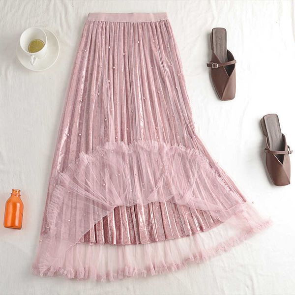 winter tall waist more show thin nail bead pleuche white gauze pleated skirts long skirt in the female 210601, Black
winter tall waist more show thin nail bead pleuche white gauze pleated skirts long skirt in the female 210601, Black