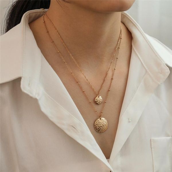 pendant necklaces dainty circle double layer necklace real gold plated delicate beaded long gift for women, Silver
pendant necklaces dainty circle double layer necklace real gold plated delicate beaded long gift for women, Silver