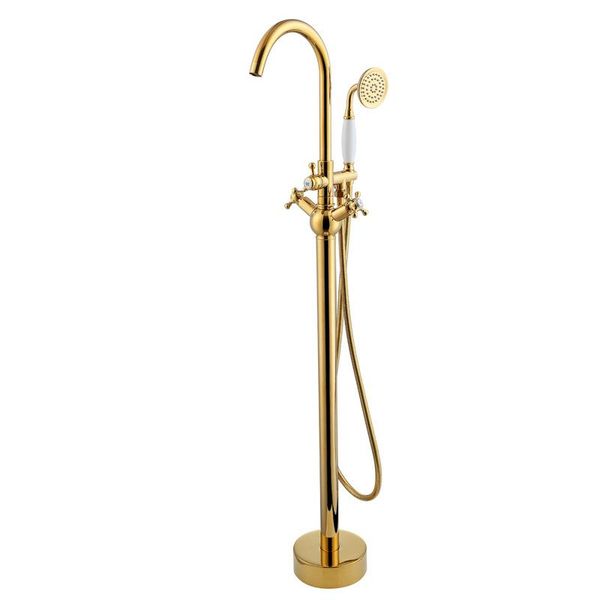 bathroom shower sets floor bath faucet gold copper vertical double handle round tub edge and cold classical american suit.
bathroom shower sets floor bath faucet gold copper vertical double handle round tub edge and cold classical american suit.