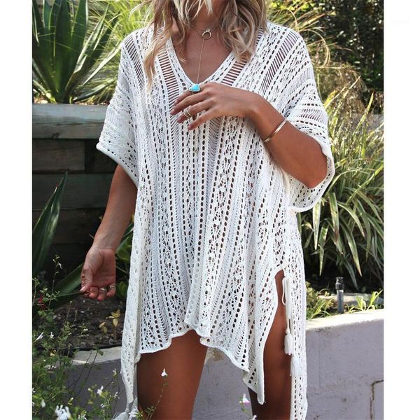beach dress sun blouse solid color v-neck women's crochet cutout bat sleeve irregular swimming suit swimwear, White;black
beach dress sun blouse solid color v-neck women's crochet cutout bat sleeve irregular swimming suit swimwear, White;black