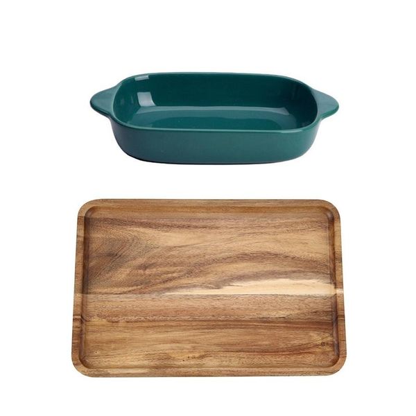 dishes & plates ceramic binaural rectangular cheese baked plate pan dark green acacia wood solid fruit
dishes & plates ceramic binaural rectangular cheese baked plate pan dark green acacia wood solid fruit