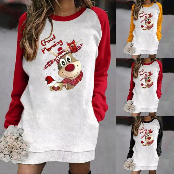 casual dresses christmas print o neck ladies contrast color long sleeve loose printing pocket sweatshirt dress vestido robe vestidos, Black;gray
casual dresses christmas print o neck ladies contrast color long sleeve loose printing pocket sweatshirt dress vestido robe vestidos, Black;gray