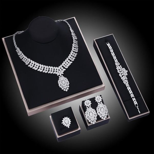 earrings & necklace eyer fashion jewelry sets gorgeous 4pcs ring and bracelet bangle set for women wedding party cz zircon, Silver
earrings & necklace eyer fashion jewelry sets gorgeous 4pcs ring and bracelet bangle set for women wedding party cz zircon, Silver
