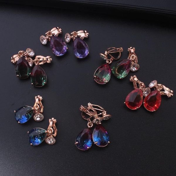 clip-on & screw back luxury crystal earrings with clips for women gradient color artificial water drop clip fashion jewelry, Silver
clip-on & screw back luxury crystal earrings with clips for women gradient color artificial water drop clip fashion jewelry, Silver