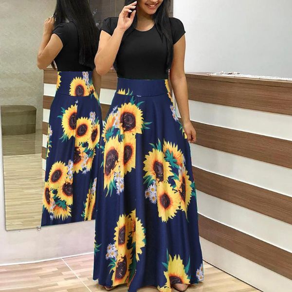 casual dresses women summer boho elegant dress short sleeve sunflower print sundress swing long maxi vestido de mujer#40, Black;gray
casual dresses women summer boho elegant dress short sleeve sunflower print sundress swing long maxi vestido de mujer#40, Black;gray