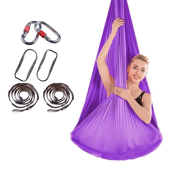 stretchy aerial hammock with extended carabiner indoor silk anti gravity yoga set elastic swing latest belts for training sports resistance
stretchy aerial hammock with extended carabiner indoor silk anti gravity yoga set elastic swing latest belts for training sports resistance