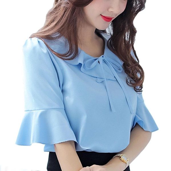 women's blouses & shirts women 2021 spring short sleeve half chiffon office lady ruffles solid butterfly blusas feminin 0556, White
women's blouses & shirts women 2021 spring short sleeve half chiffon office lady ruffles solid butterfly blusas feminin 0556, White