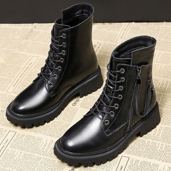 women ankle boots winter fur chain zipper martin boots ladies thick heel female short booties new causal woman warm furry shoes, Black
women ankle boots winter fur chain zipper martin boots ladies thick heel female short booties new causal woman warm furry shoes, Black