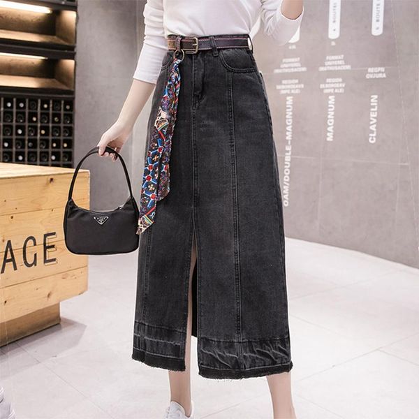 skirts elegant split long womens 2021 fashion vintage black office lady denim skirt for women a-line with belt femme
skirts elegant split long womens 2021 fashion vintage black office lady denim skirt for women a-line with belt femme