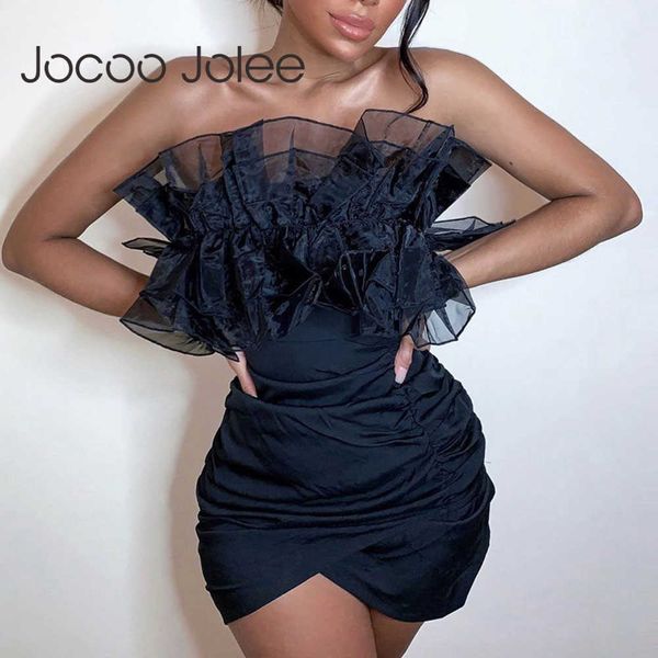 jocoo jolee mesh ruffled off shoulder party dress elegant sleeveless backless ruched bodycon mini dress skinny dress 210619, Black;gray
jocoo jolee mesh ruffled off shoulder party dress elegant sleeveless backless ruched bodycon mini dress skinny dress 210619, Black;gray