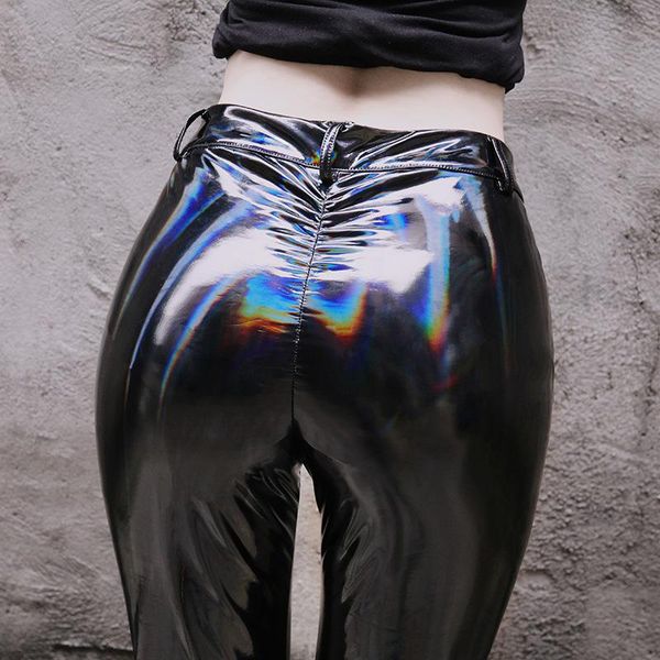 women's pants & capris wet look dazzlingly reflective women pu faux leather with zipper fashion skinny trousers party club streetwear, Black;white
women's pants & capris wet look dazzlingly reflective women pu faux leather with zipper fashion skinny trousers party club streetwear, Black;white