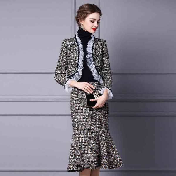 Women's Two Piece Pants Zhili winter suit women's fashion, foreign style, fashionable fishtail skirt + Lace wool coat two-piece set V0PF, White
Women's Two Piece Pants Zhili winter suit women's fashion, foreign style, fashionable fishtail skirt + Lace wool coat two-piece set V0PF, White