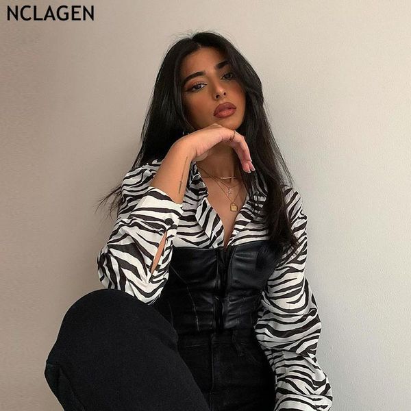 women's blouses & shirts nclagen lady chic turn down collar zebra striped long sleeve shirt fashion faux leather patchwork waist shapin, White
women's blouses & shirts nclagen lady chic turn down collar zebra striped long sleeve shirt fashion faux leather patchwork waist shapin, White