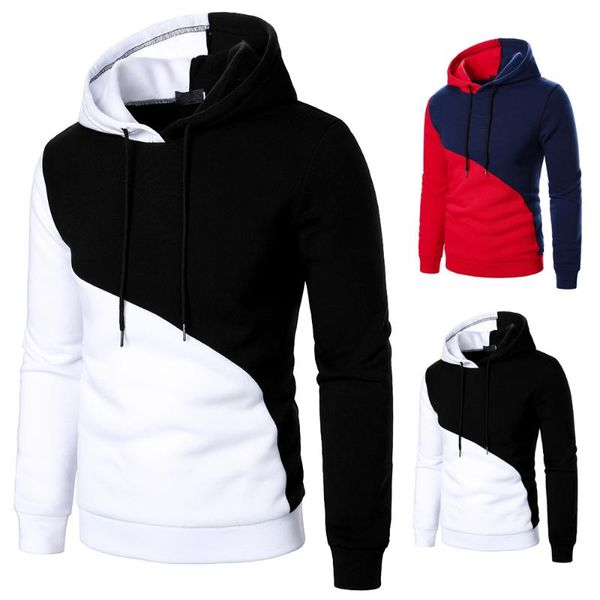 men's hoodies & sweatshirts men two-colour arc splicing design streetwear casual fashion autumn arrival long sleeve knit top, Black
men's hoodies & sweatshirts men two-colour arc splicing design streetwear casual fashion autumn arrival long sleeve knit top, Black