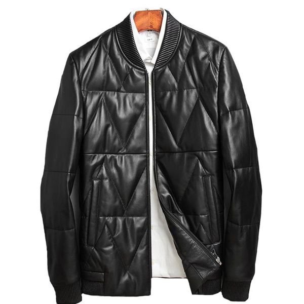 men's leather & faux winter down jackets for men sheepskin coats 4xl comfortable casaco masculino soft thicken zipper sheep chaqueta ho, Black
men's leather & faux winter down jackets for men sheepskin coats 4xl comfortable casaco masculino soft thicken zipper sheep chaqueta ho, Black