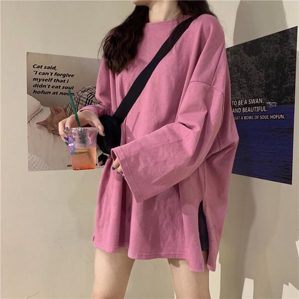 women's t-shirt o-neck split loose long sleeve woman t-shirts 2021all-match winter soft warm casual solid color pullovers simple basic, White
women's t-shirt o-neck split loose long sleeve woman t-shirts 2021all-match winter soft warm casual solid color pullovers simple basic, White