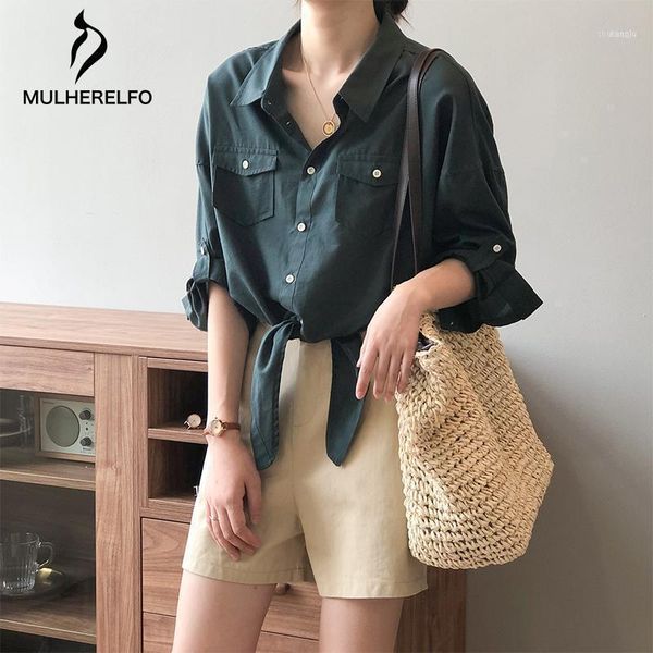 korean lace-up button pocket women blouses shirt commute seven points sleeve blouse single breasted short female shirts1, White
korean lace-up button pocket women blouses shirt commute seven points sleeve blouse single breasted short female shirts1, White