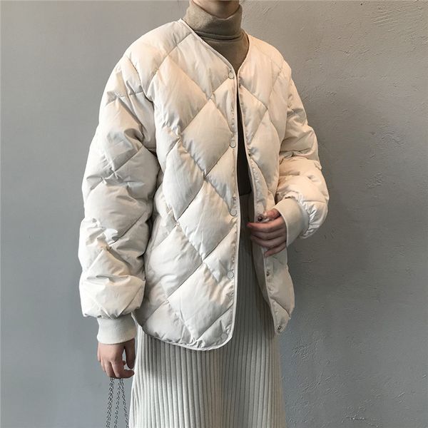 autumn winter down jacket women fashion covered button o neck full sleeve diamond lattice oversize warm coat parka female 210520, Black
autumn winter down jacket women fashion covered button o neck full sleeve diamond lattice oversize warm coat parka female 210520, Black