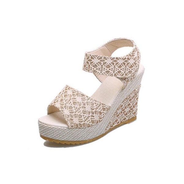 summer lace sandals thick-bottomed fish mouth shoes wedges waterproof wild comfort sponge cake women, Black
summer lace sandals thick-bottomed fish mouth shoes wedges waterproof wild comfort sponge cake women, Black