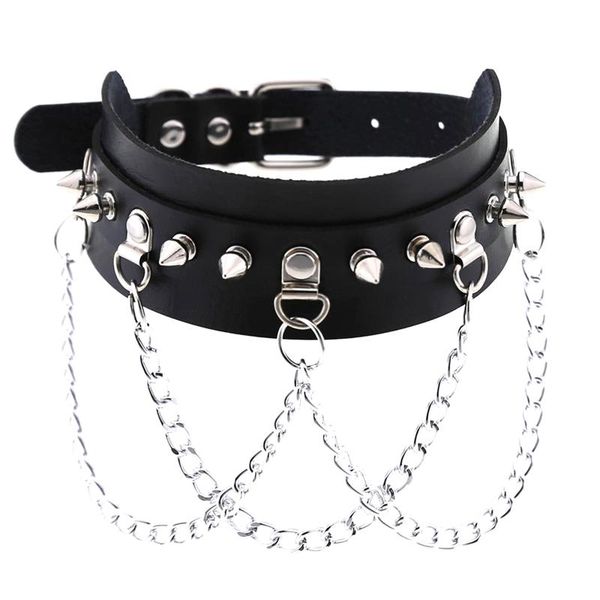 chokers choker with spikes collar women man leather necklace chain jewelry on the neck punk chocker aesthetic gothic accessories, Golden;silver
chokers choker with spikes collar women man leather necklace chain jewelry on the neck punk chocker aesthetic gothic accessories, Golden;silver