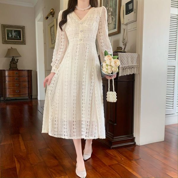 casual dresses cbafu korean chic fairy elegant lace dress long sleeve v neck vintage party spring autumn one piece vestidos n357, Black;gray
casual dresses cbafu korean chic fairy elegant lace dress long sleeve v neck vintage party spring autumn one piece vestidos n357, Black;gray