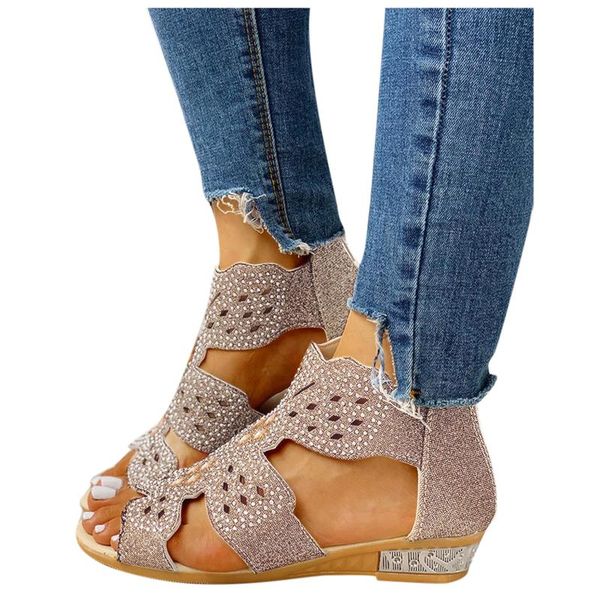 sandals women fashion hollow out zip up vintage sandales outdoor wedge open toe beach shoes crystal woman footwear, Black
sandals women fashion hollow out zip up vintage sandales outdoor wedge open toe beach shoes crystal woman footwear, Black