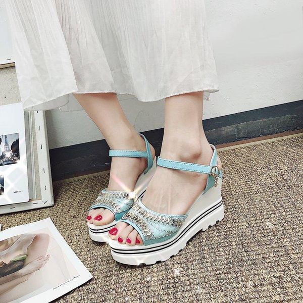 sandals wedge female fish mouth high-heeled shoes is bottom thick waterproof platform for women's, Black
sandals wedge female fish mouth high-heeled shoes is bottom thick waterproof platform for women's, Black
