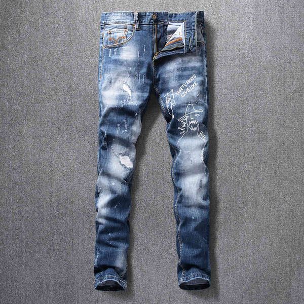 jeans italian style fashion retro blue elastic slim fit ripped men printed designer pants streetwear hip hop jeans
jeans italian style fashion retro blue elastic slim fit ripped men printed designer pants streetwear hip hop jeans