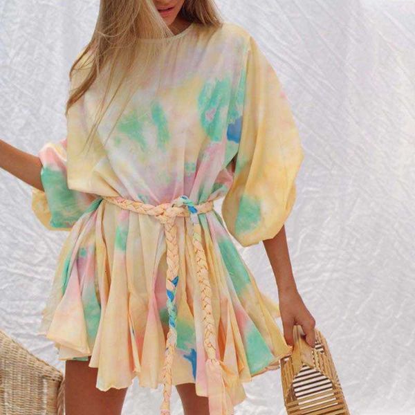 luxury evening dress 2021 spring personalized tie dye printing loose pullover lace up fashion pleated a-line for women, Black;gray
luxury evening dress 2021 spring personalized tie dye printing loose pullover lace up fashion pleated a-line for women, Black;gray