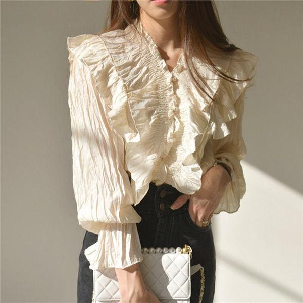 women's blouses & shirts mazefeng 2021 women summer blouse fashionable single breasted casual ruffles pagoda sleeve pleated wild, White
women's blouses & shirts mazefeng 2021 women summer blouse fashionable single breasted casual ruffles pagoda sleeve pleated wild, White