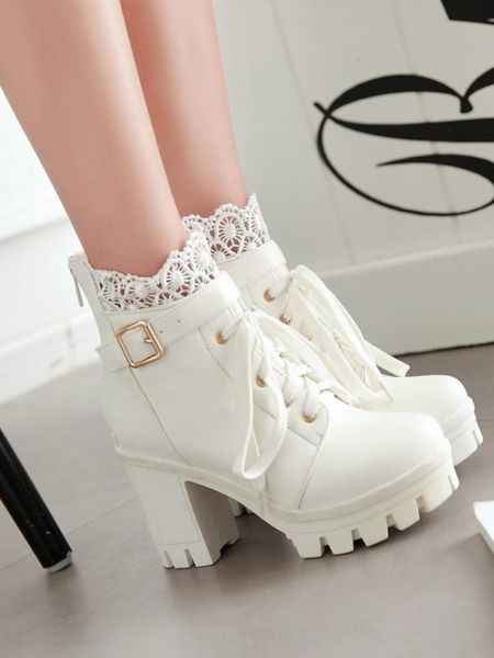 boots winter pattern high-heeled coarse heel frenulum waterproof thick bottom large code white women, Black
boots winter pattern high-heeled coarse heel frenulum waterproof thick bottom large code white women, Black