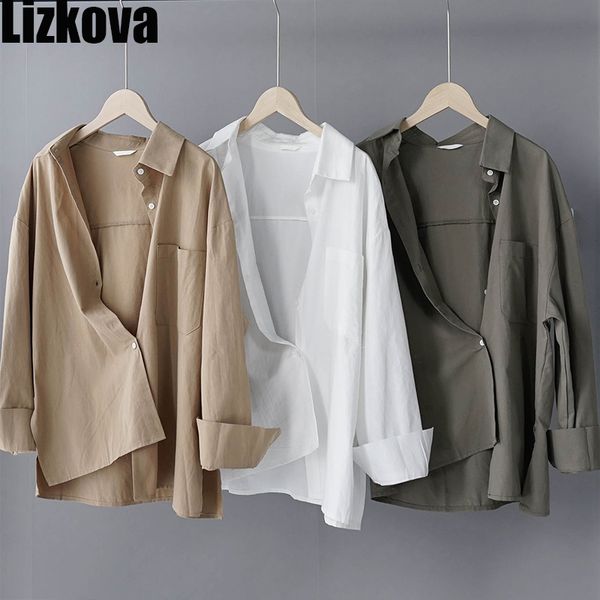 lizkova 100% cotton white blouse women japenese oversized shirt 2021 lapel long sleeve ladies casual 8887
lizkova 100% cotton white blouse women japenese oversized shirt 2021 lapel long sleeve ladies casual 8887