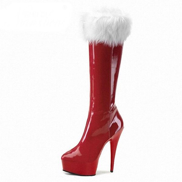 boots 2021winter women's pointed pu material santa fur tube boot riding knee high heels fashion personalized, Black
boots 2021winter women's pointed pu material santa fur tube boot riding knee high heels fashion personalized, Black