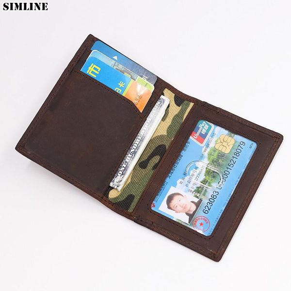 card holders simline genuine leather holder for men male vintage short bifold slim small wallet thin front pocket purse id case, Brown;gray
card holders simline genuine leather holder for men male vintage short bifold slim small wallet thin front pocket purse id case, Brown;gray