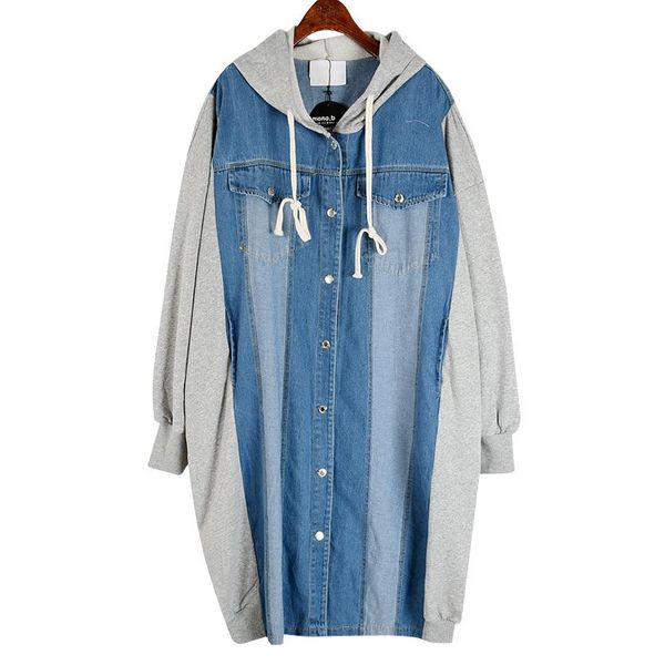 women's trench coats superaen casual denim middle and long coat 2021 spring autumn all match loose hooded windbreaker, Tan;black
women's trench coats superaen casual denim middle and long coat 2021 spring autumn all match loose hooded windbreaker, Tan;black