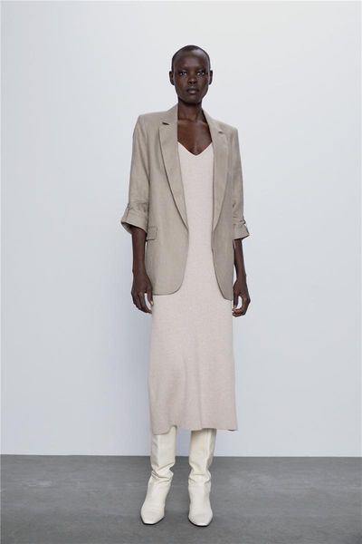 women's jackets 2021 spring summer european roll sleeve flax casual zanzeaing sheining female suit jacket zaraing women wsf1613, Black;brown
women's jackets 2021 spring summer european roll sleeve flax casual zanzeaing sheining female suit jacket zaraing women wsf1613, Black;brown