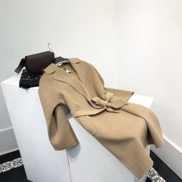 women's wool & blends hepburn coat 2021 belt button less medium length woolen windbreaker y011202, Black
women's wool & blends hepburn coat 2021 belt button less medium length woolen windbreaker y011202, Black