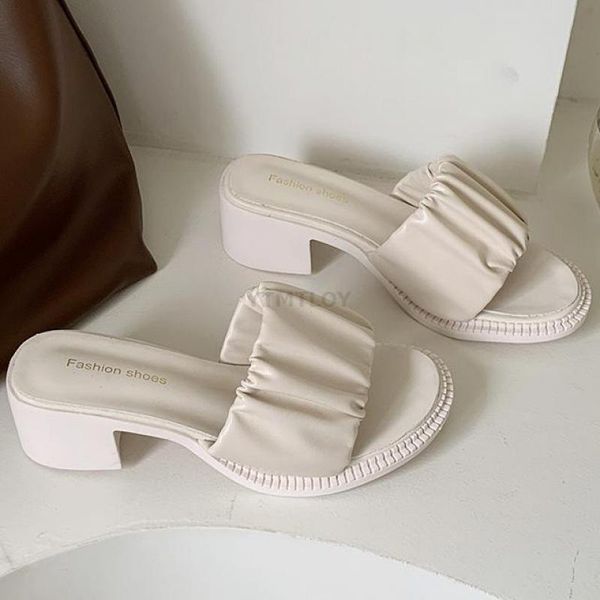 slippers fashion pleated womens summer sandal square heel shoes open toe slides ladies flip flop ytmtloy zapato mujer, Black
slippers fashion pleated womens summer sandal square heel shoes open toe slides ladies flip flop ytmtloy zapato mujer, Black