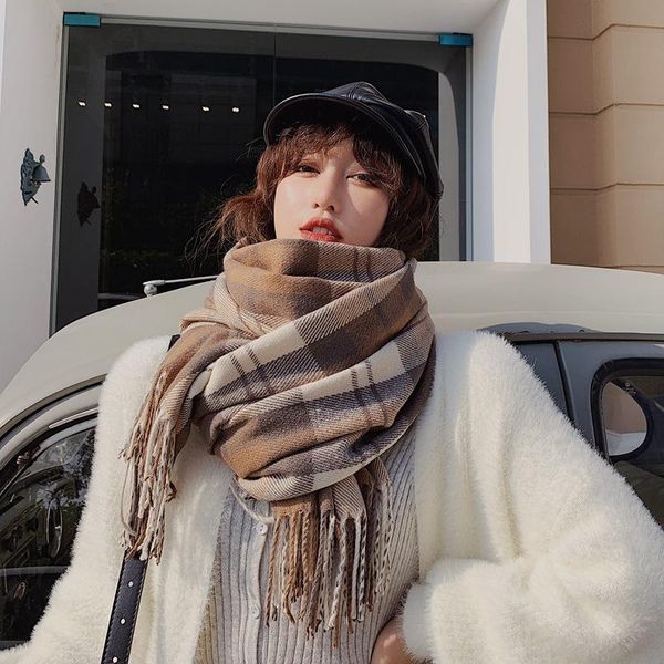 scarves korean version of the grid scarf female cashmere sushi shawl double-sided students warm neck face cubrebocas, Blue;gray
scarves korean version of the grid scarf female cashmere sushi shawl double-sided students warm neck face cubrebocas, Blue;gray