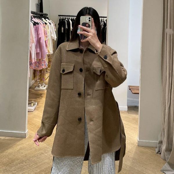 women's wool & blends 2021 autumn and winter loose casual woolen coat long solid color single-breasted jacket, Black
women's wool & blends 2021 autumn and winter loose casual woolen coat long solid color single-breasted jacket, Black