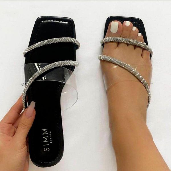 sandals women's fashion transparent bling party shoes for ladies color diamond flat bottom female beach slippers, Black
sandals women's fashion transparent bling party shoes for ladies color diamond flat bottom female beach slippers, Black