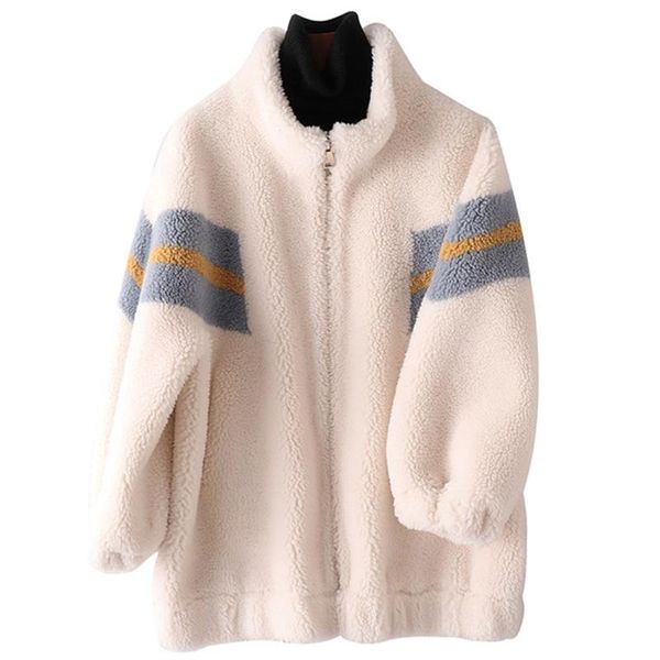 women's fur & faux 2021 autumn winter fashion sheep sheared coat women casual long sleeve splice overcoat loose jacket female ly713, Black
women's fur & faux 2021 autumn winter fashion sheep sheared coat women casual long sleeve splice overcoat loose jacket female ly713, Black